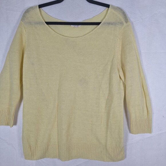 Eileen fisher yellow 100% linen shirt size large - Picture 1 of 4